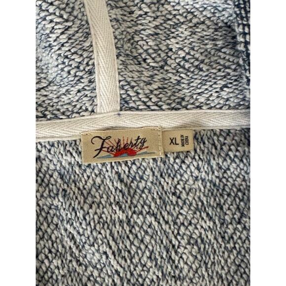 Faherty Whitewater Blue White Hoodie Herringbone Jacquard Fabric Men's XL- EUC - Picture 5 of 6
